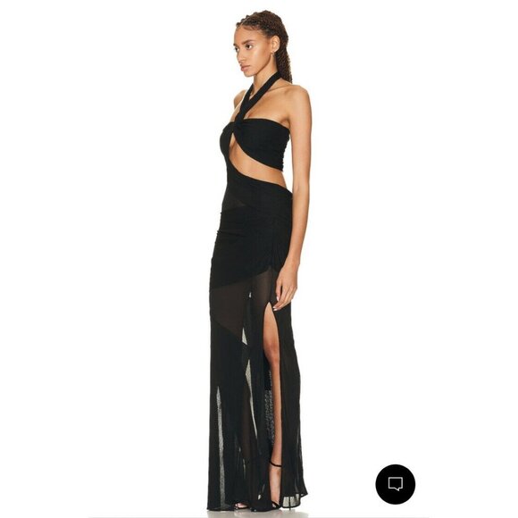 TOM FORD Transparent Cut Out Halter Neck Evening Dress Black - Picture 5 of 14